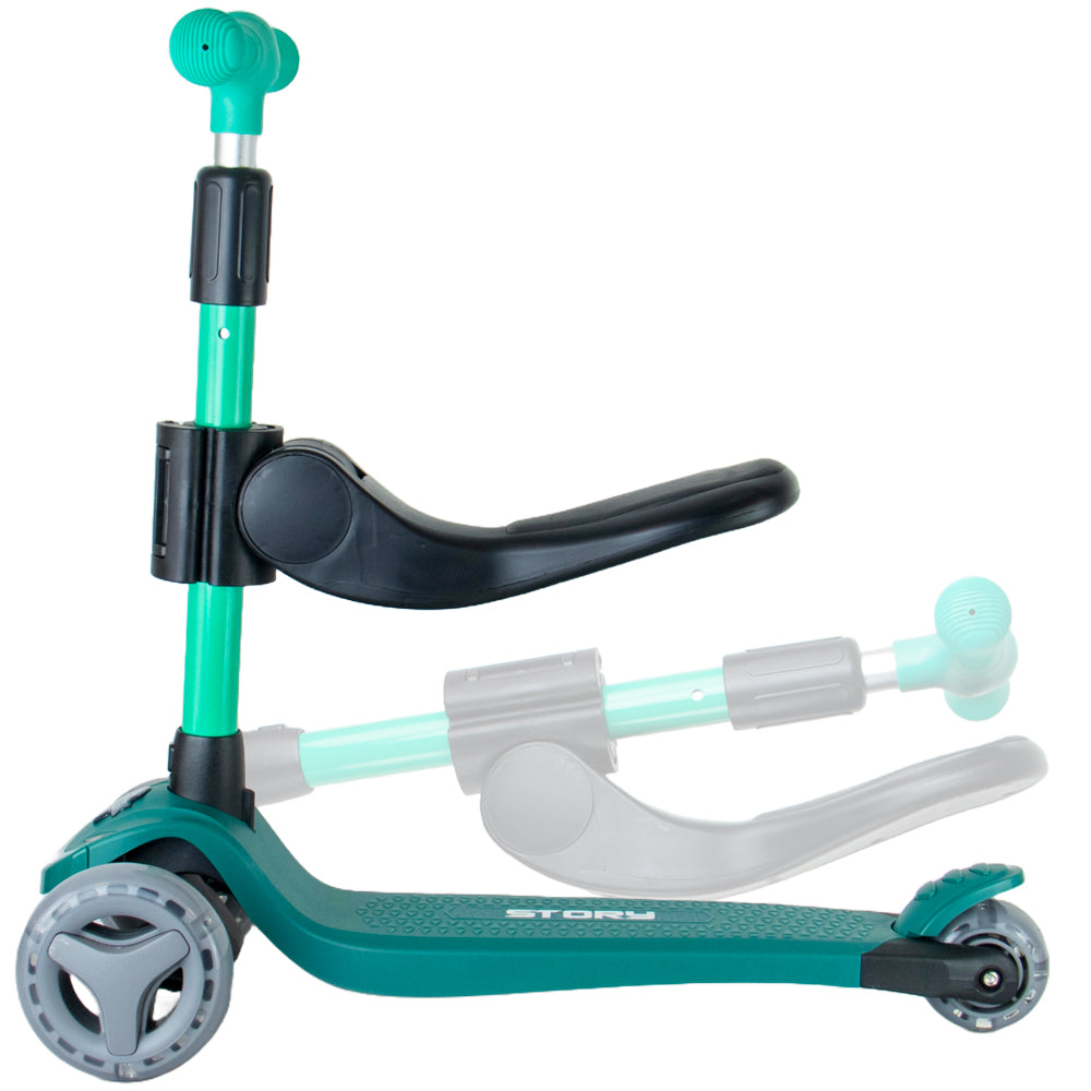 Story Mini Friends Deluxe 3IN1 bērnu skrejritenis Green