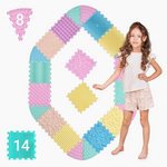 Masāžas paklājiņš Ortek Mega Mix Puzzle 14 daļas + 8 sektori PASTEL