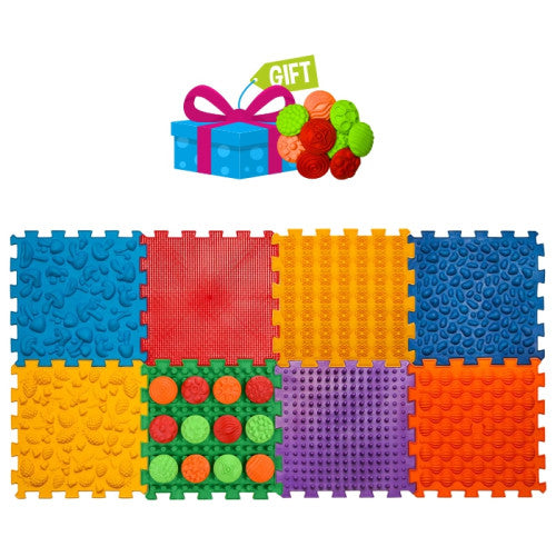 Masāžas paklājiņš Ortek Mix Puzzles, 8 gab. + brīvi raksti