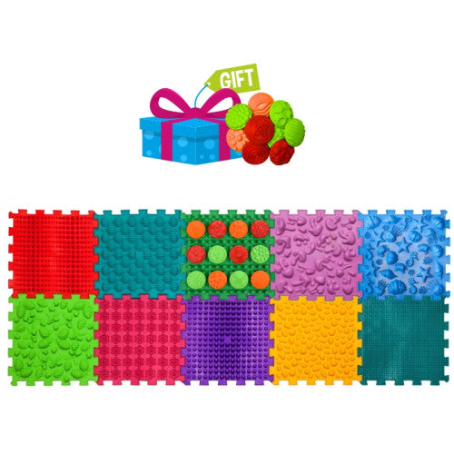 Masāžas paklājiņš Ortek Mix Puzzles, 10 gab. + bezmaksas raksti