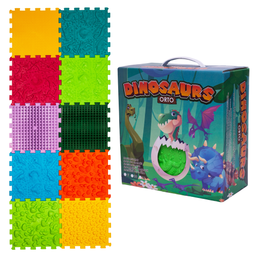 Masāžas paklājiņš Avalanche Dinosaurs Puzzle 10 elementi