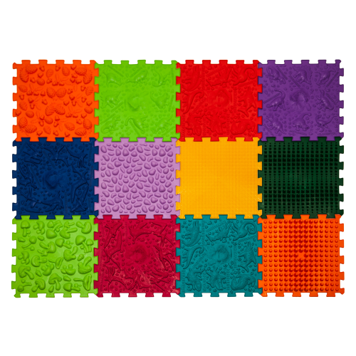 Masāžas paklājiņš Avalanche Dinosaurs Puzzle 12 elementi