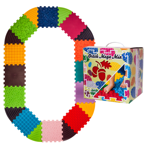 Masāžas paklājiņš Ortek Puzzle 12 elementi + 8 trīsstūri