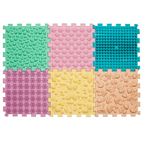 Masāžas paklājiņš Puzzle Mix Pastel 6 elementi