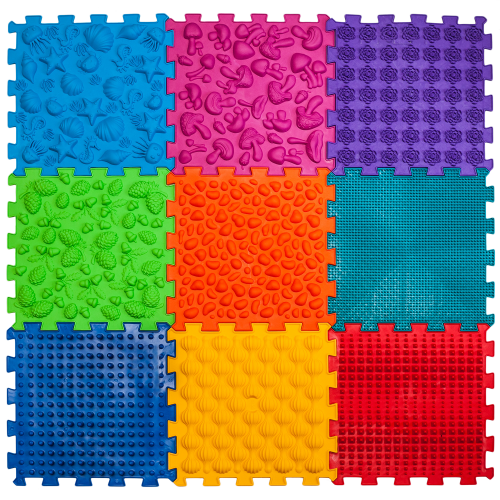 Masāžas ortopēdiskais paklājiņš Ortek "Puzzle Mix" 9 moduļi
