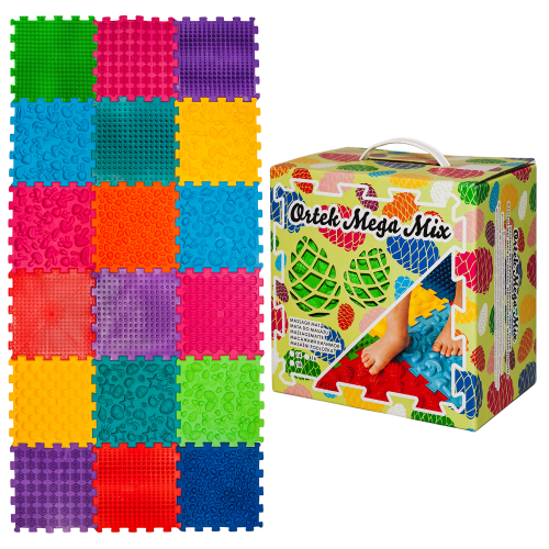 Ortopēdiskais masāžas paklājiņš Ortek Puzzle "Mega Mix" 18 moduļi