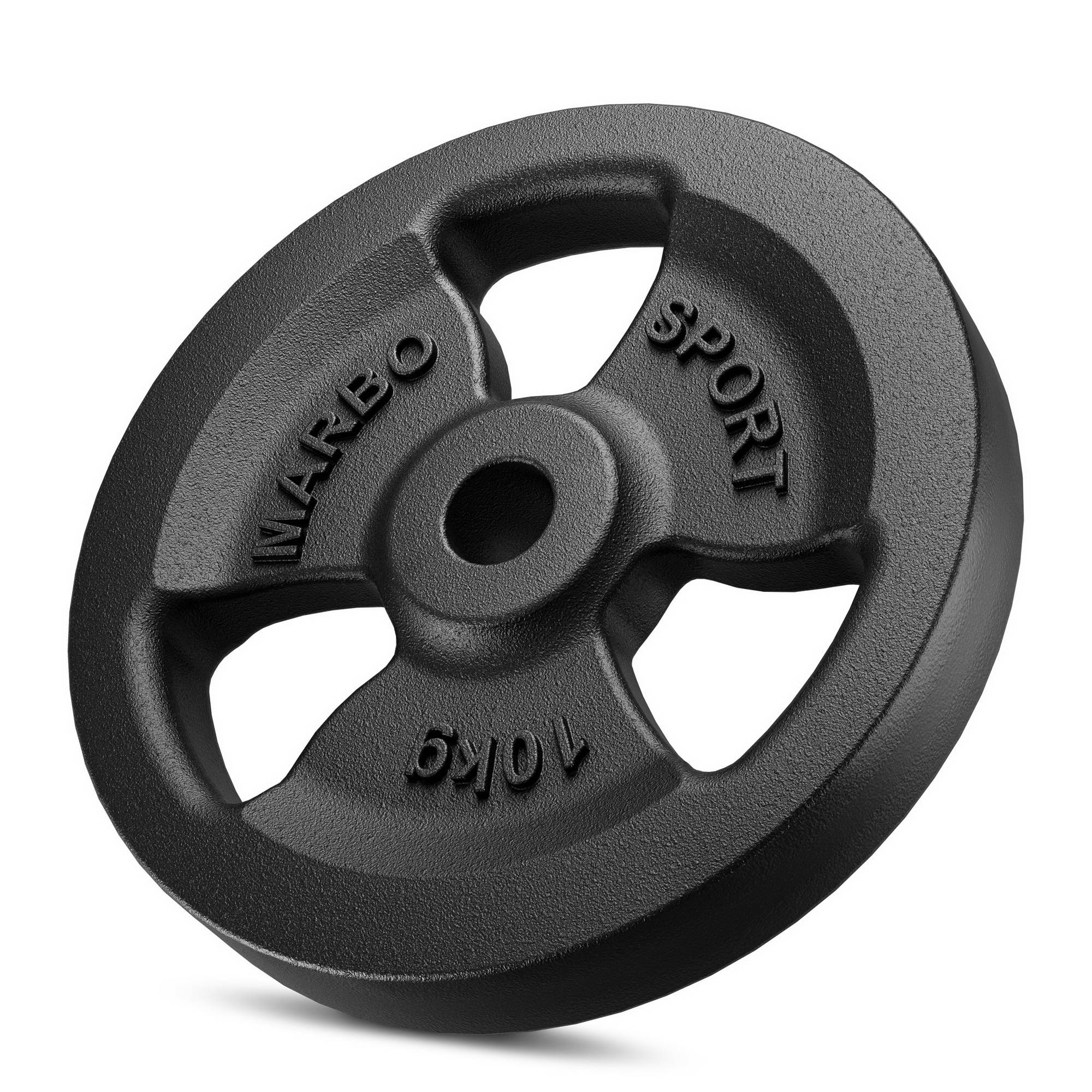 Standarta čuguna Tri Grips svara plāksne 10 kg ar ø31 mm urbumu - Marbo Sport