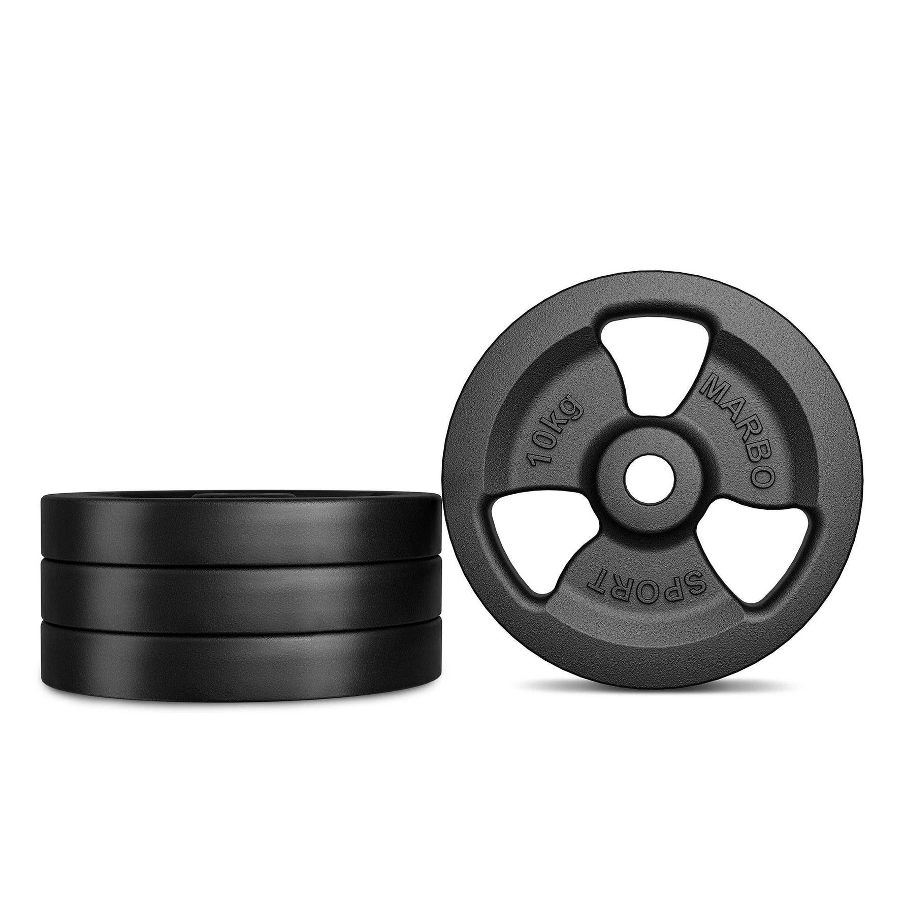 Standarta čuguna Tri Grips svara plāksne 10 kg ar ø31 mm urbumu - Marbo Sport