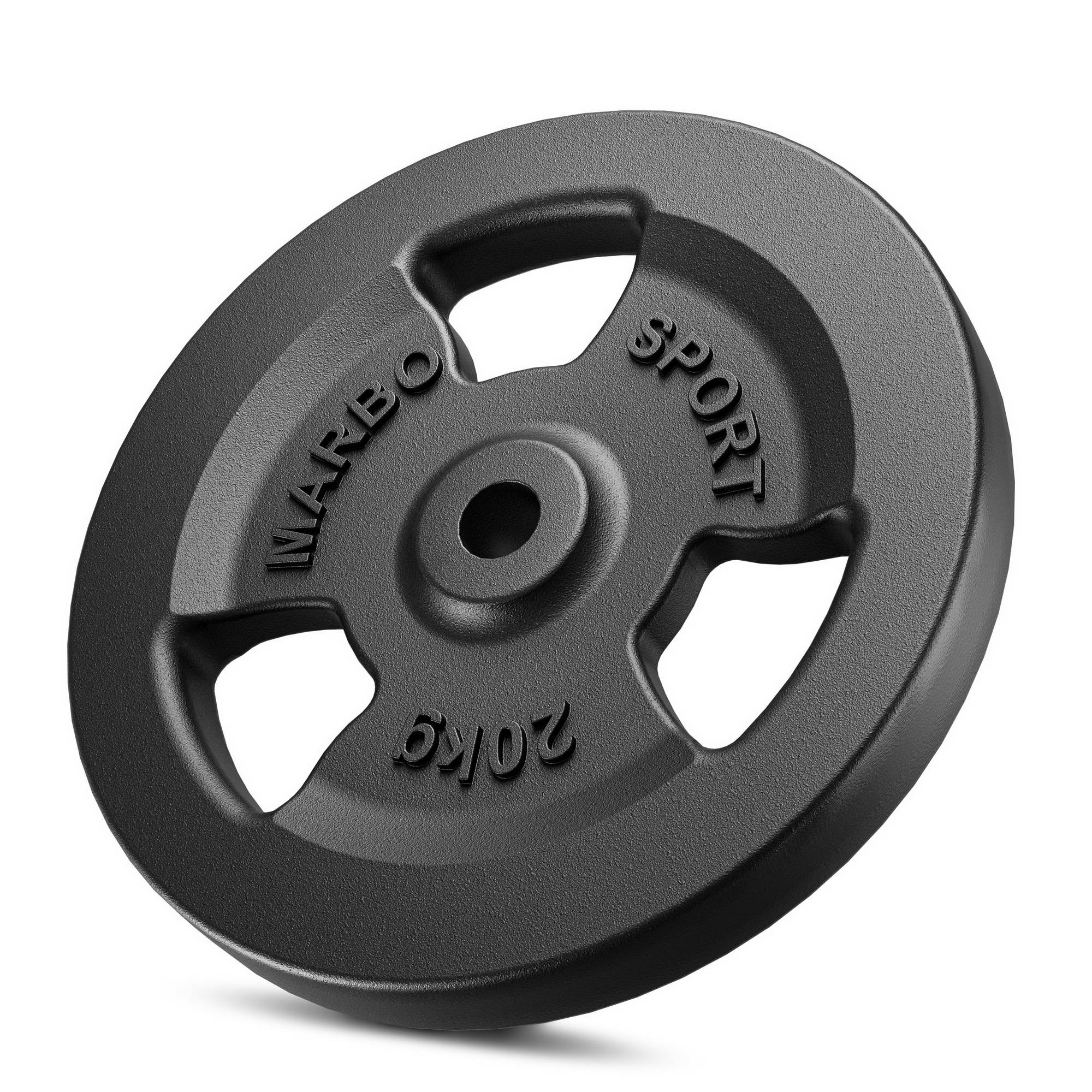 Standarta čuguna Tri Grips svara plāksne 20 kg ar ø31 mm urbumu - Marbo Sport