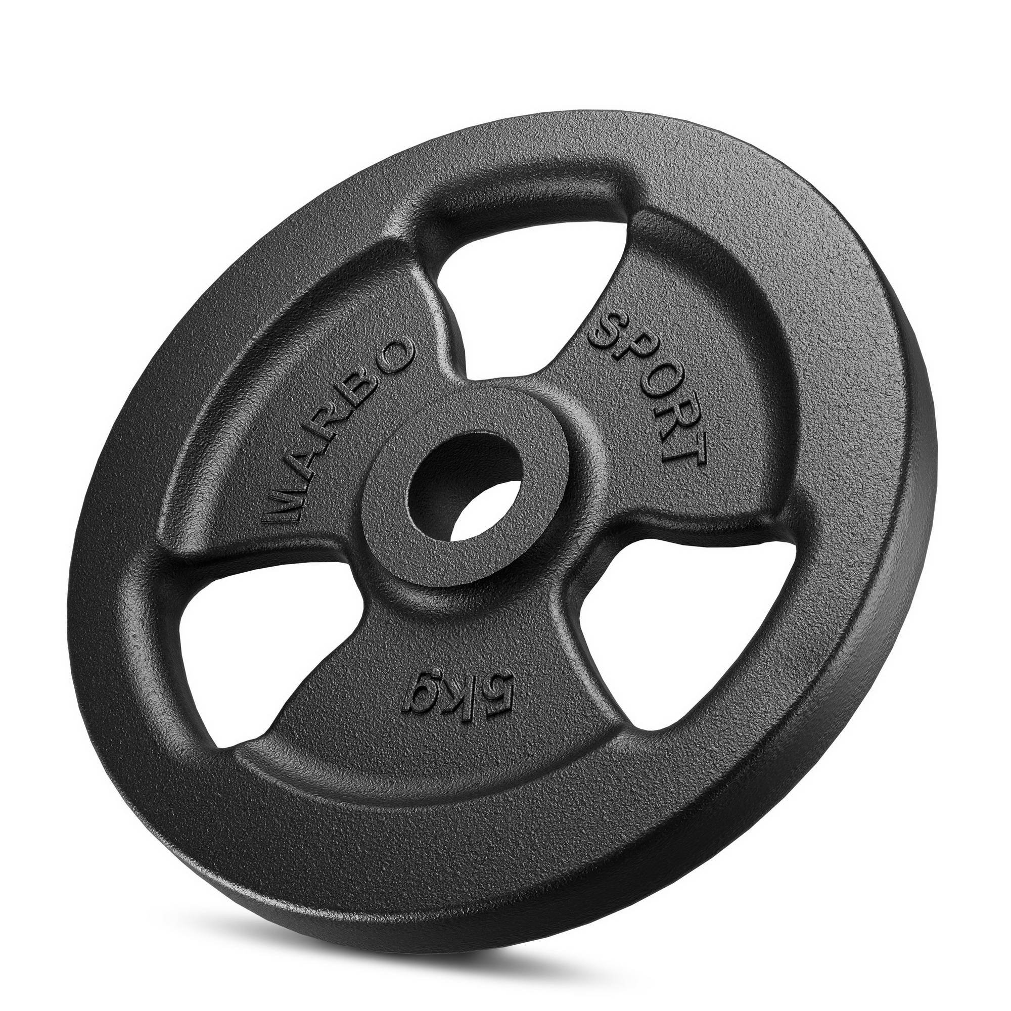 Standarta čuguna Tri Grips svara plāksne 5 kg ar ø31 mm urbumu - Marbo Sport