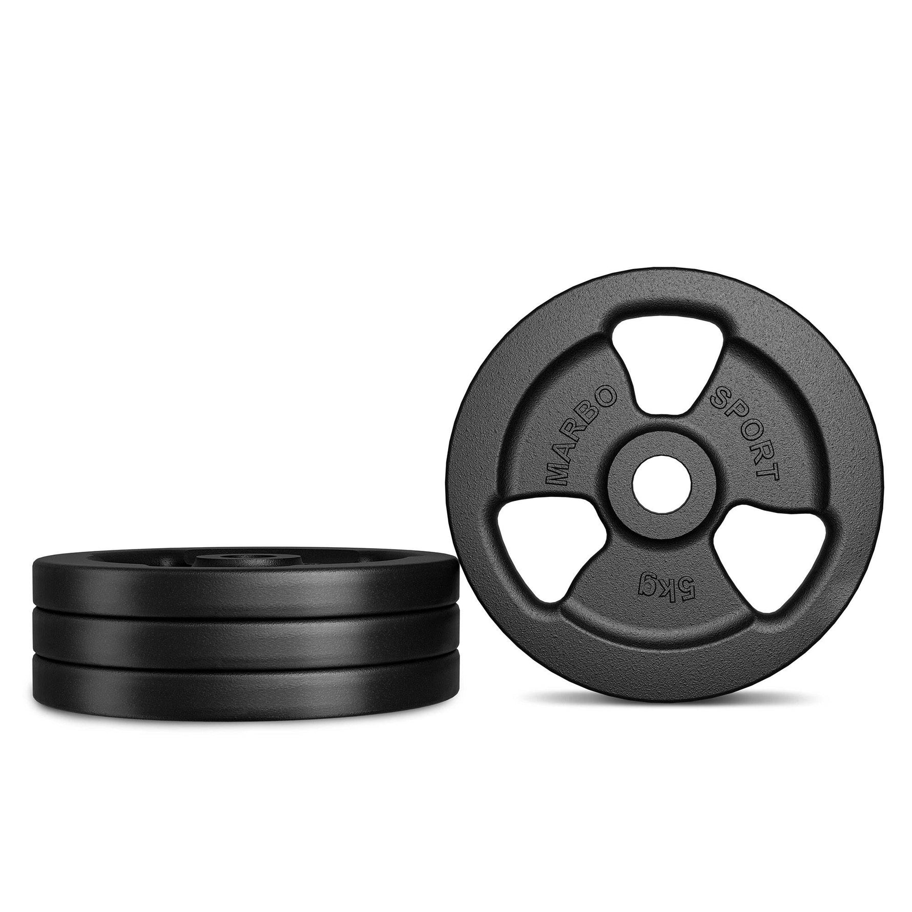 Standarta čuguna Tri Grips svara plāksne 5 kg ar ø31 mm urbumu - Marbo Sport
