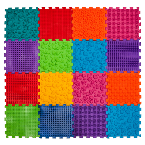 Ortopēdiskais masāžas paklājiņš Ortek Puzzle "Mega Mix" 16 moduļi