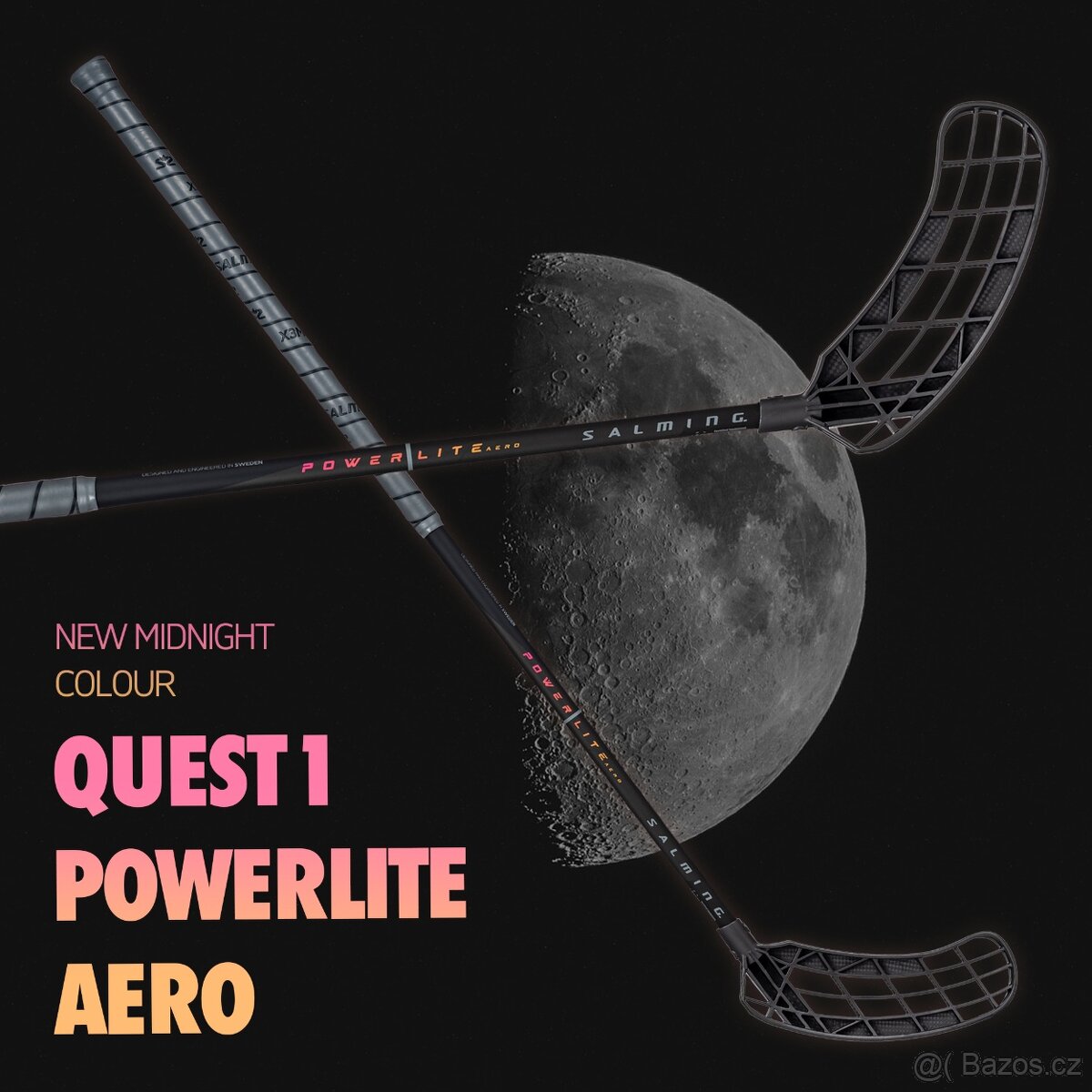 Salming Q1 Powerlite Aero Midnight florbola spēlētāja nūja (1091111-0110)