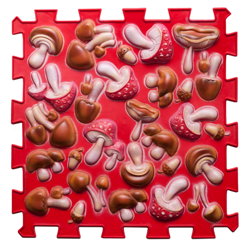 Masāžas paklājiņš Puzzle Ortek Mushrooms Colorful Red 1 modulis