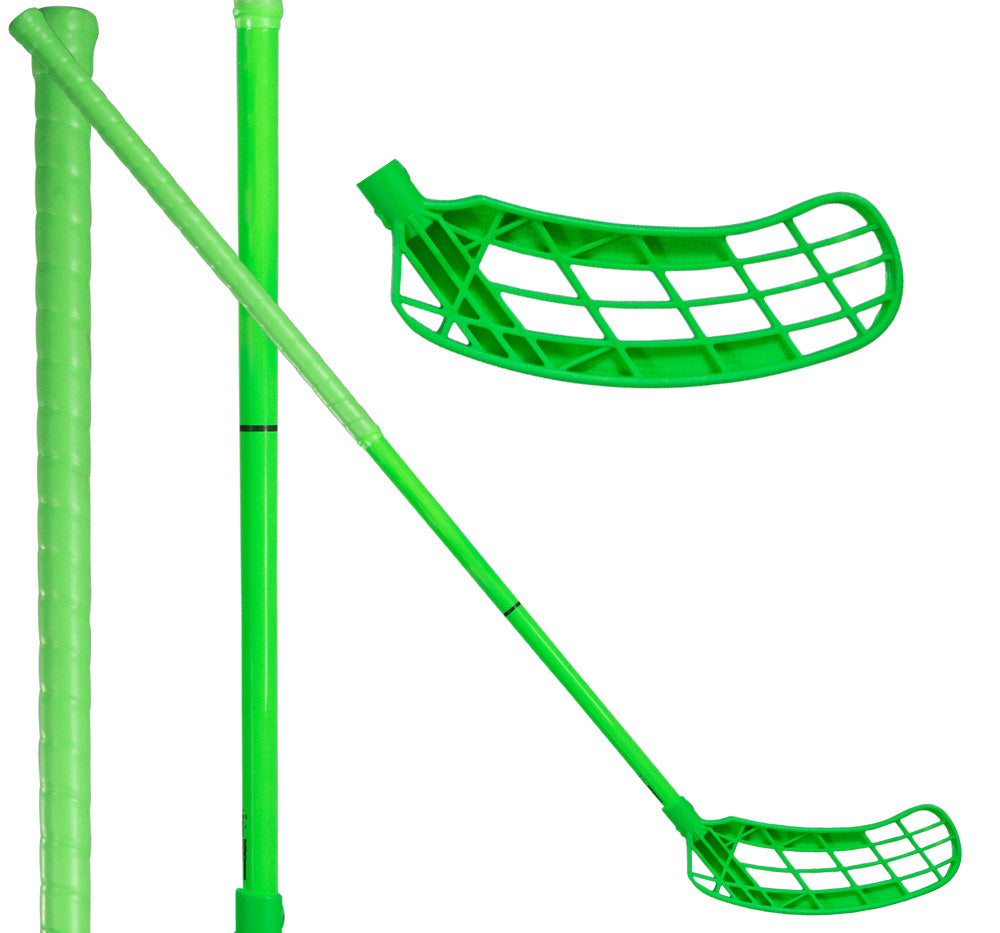 Salming Q1 T+ Powerlite Aero 27 The Neon florbola spēlētāja nūja (1092415-0606)