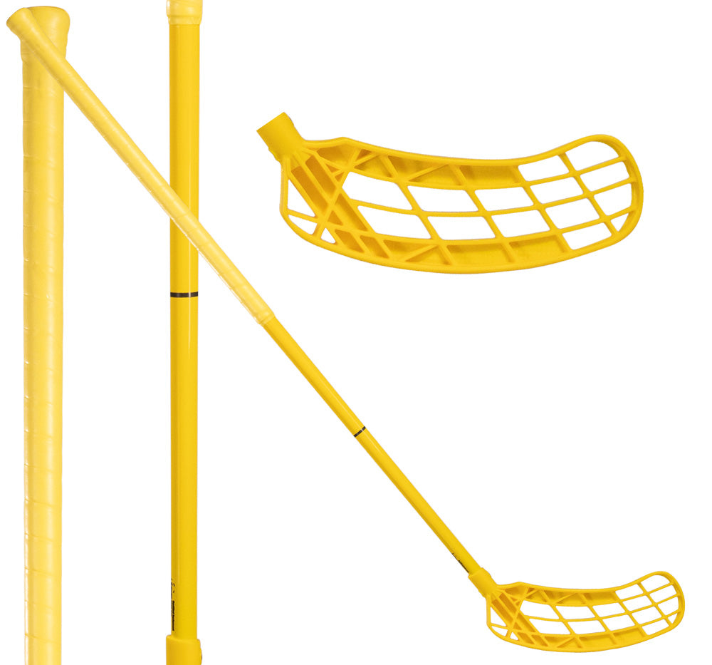 Salming Q1 T+ Powerlite Aero 27 The Neon florbola spēlētāja nūja (1092409-0909)