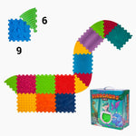 Masāžas paklājiņš Ortek Dinosaurs Puzzle 9 elementi + 6 trijstūri