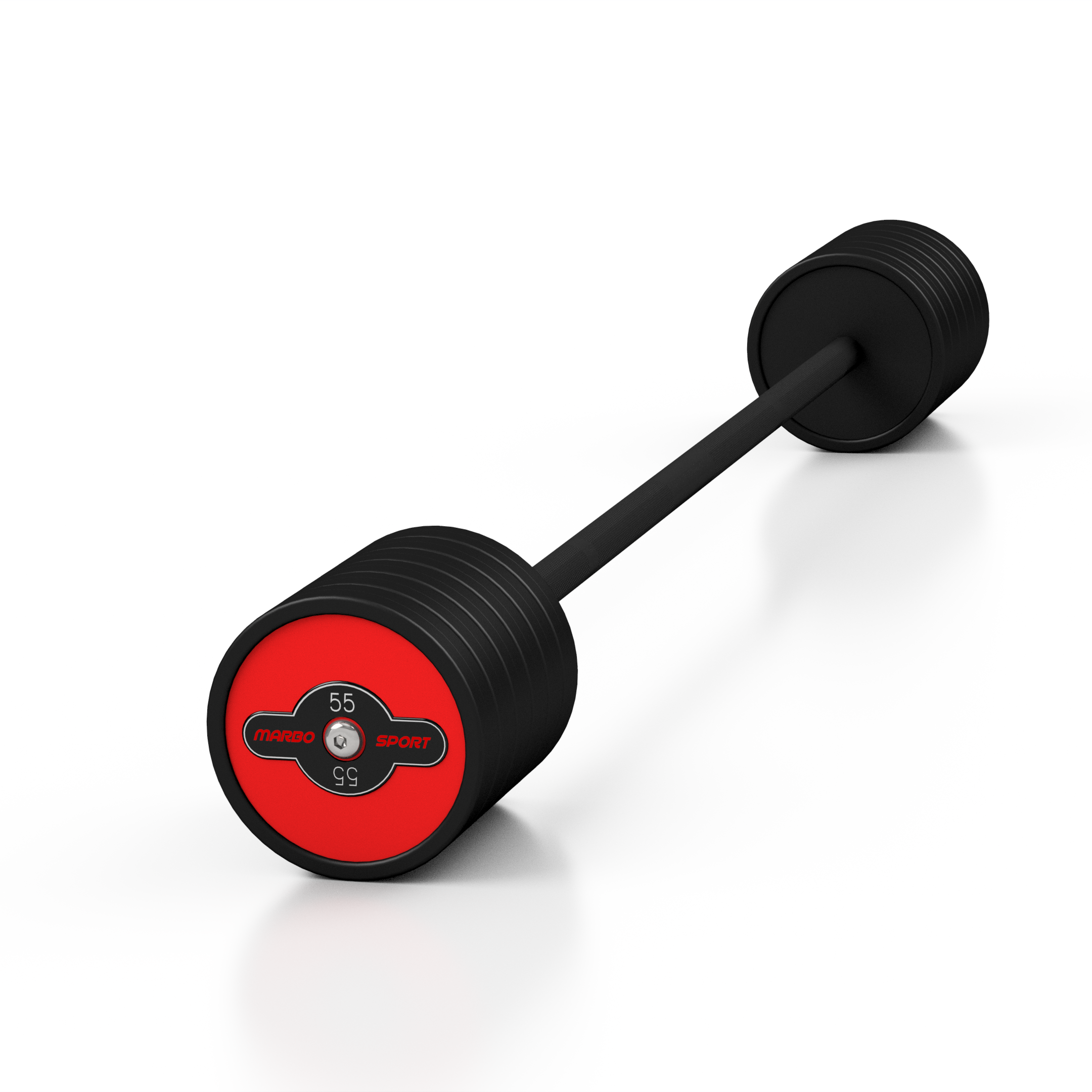 Gumijots svara stienis ar fiksētu svaru 1 gab. 55 kg - Marbo Sport