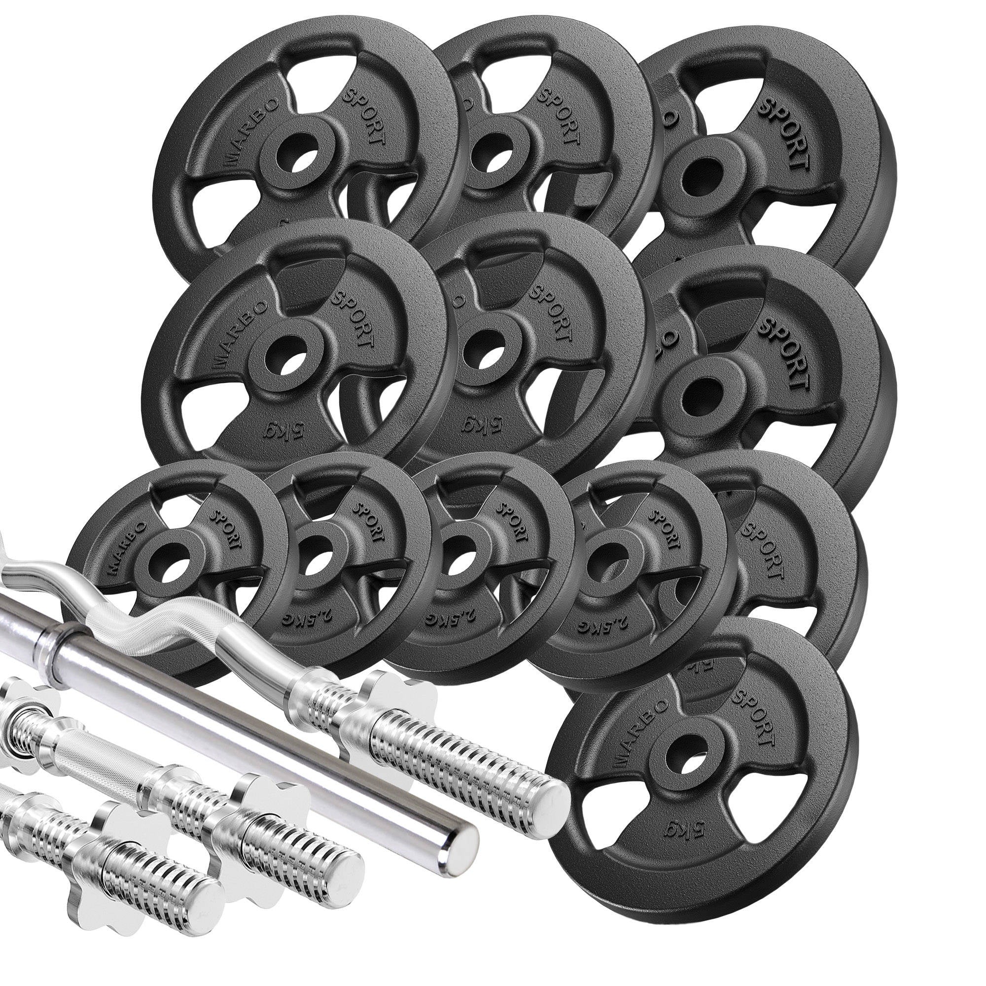 Pastiprinātu rokturu un svaru komplekts 83 kg - Marbo Sport