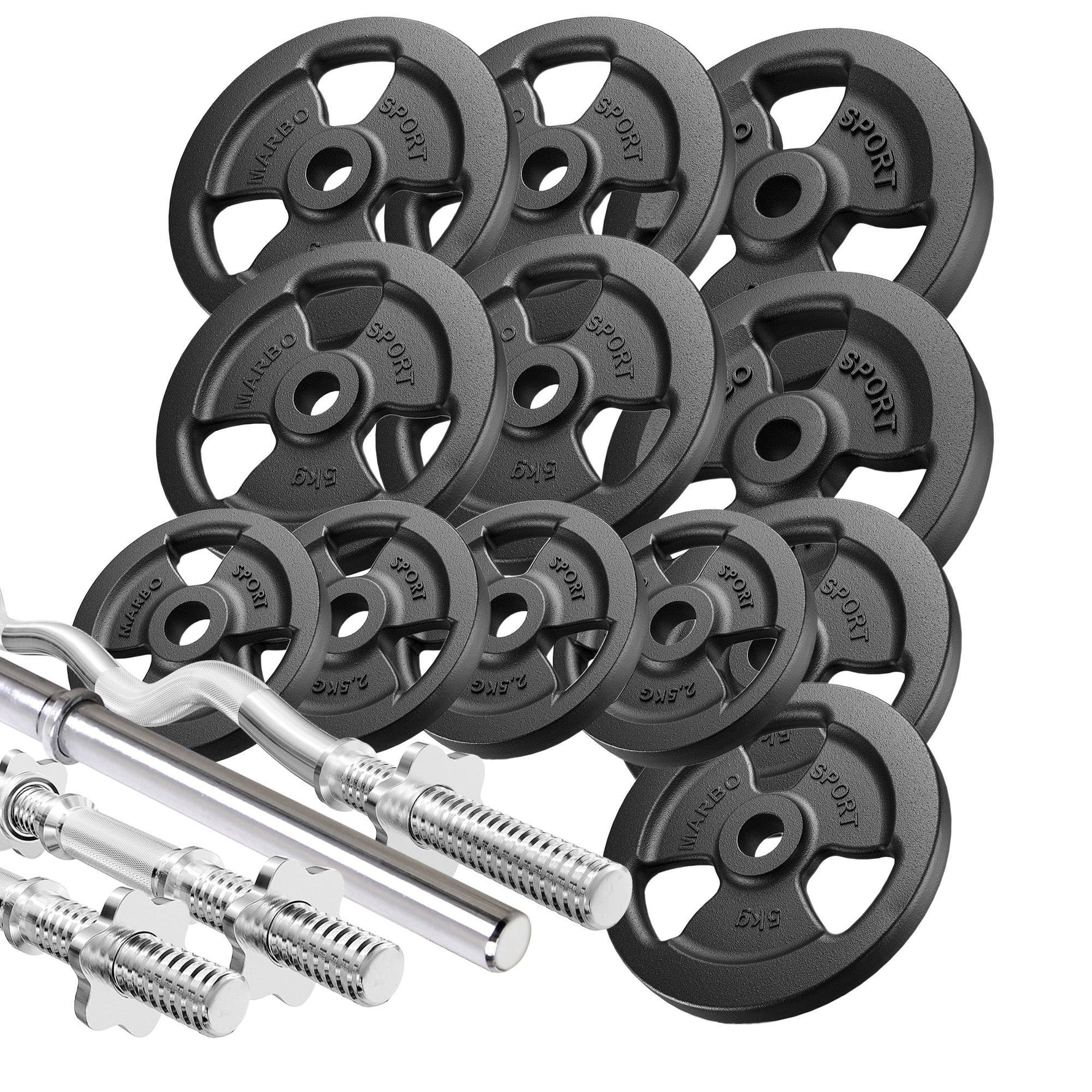 Pastiprinātu rokturu un svaru komplekts 83 kg - Marbo Sport