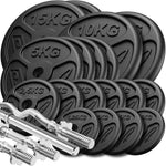 Pastiprinātu stieņu un plāno svaru komplekts 113 kg - Marbo Sport