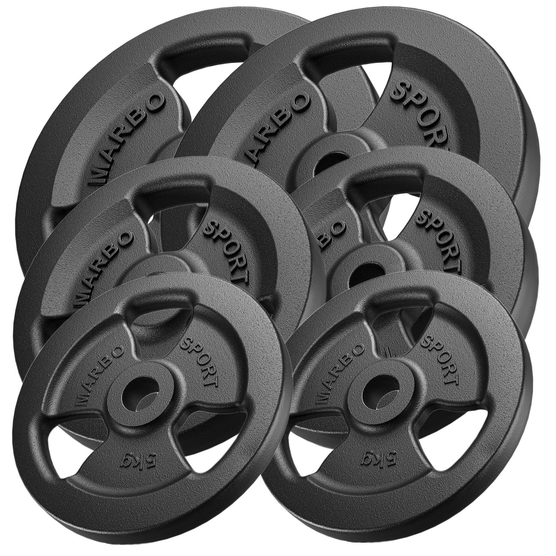 Tri-Grip svaru disku komplekts no čuguna 60 kg / 2 x 15 kg + 2 x 10 kg + 2 x 5 kg - Marbo Sport