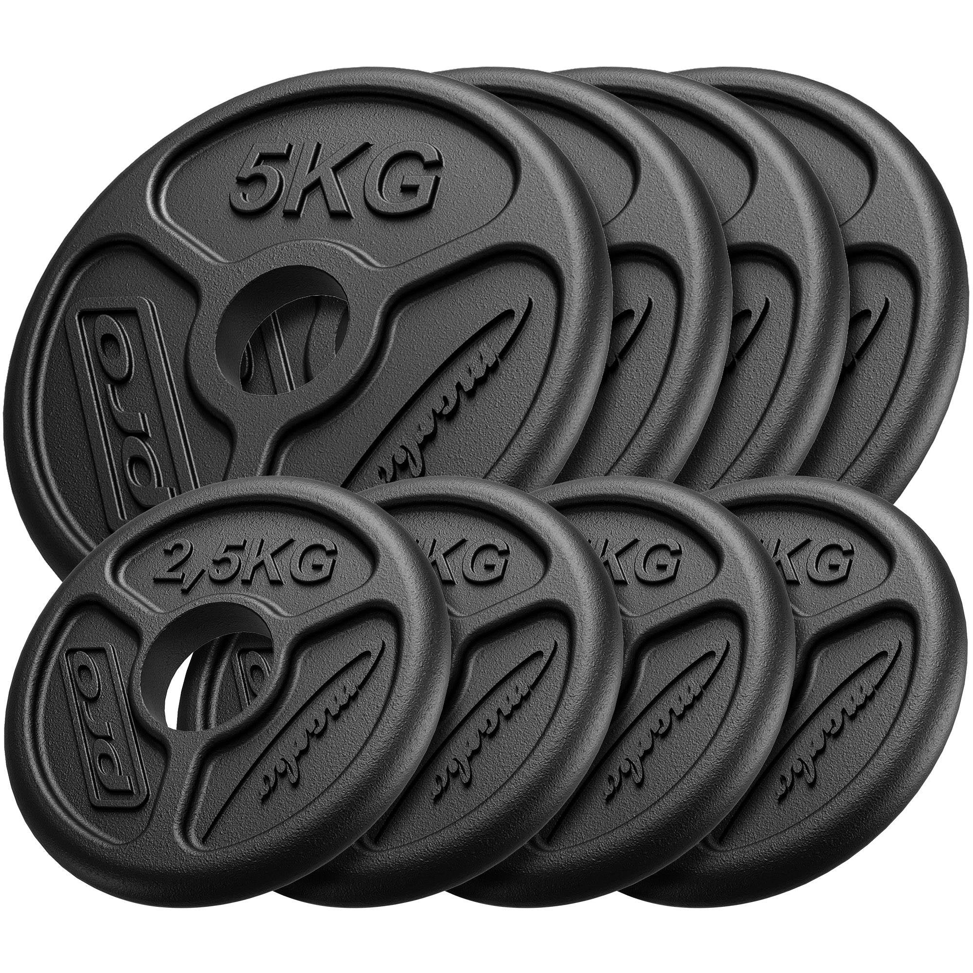 Olympia čuguna svaru disku komplekts 30 kg / 4 x 5 kg + 4 x 2,5 kg - Marbo Sport