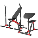 Komplekts MH9 | Regulējams sols MH-L114 + Regulējami vingrošanas statīvi MH-S201 + Sēdošais preses trenažieris MH-L105 - Marbo Sport