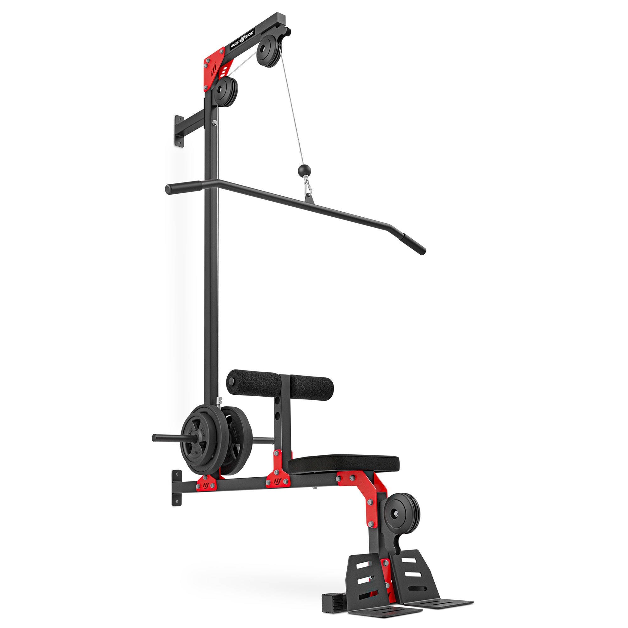 Pie sienas stiprināms Lat Pulldown ar sēdekli MH-W102 2.0 - Marbo Sport
