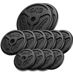 Čuguna svaru diski "slim" 30 kg / 4 x 1,25 kg, 6 x 2,5 kg, 2 x 5 kg - Marbo Sport