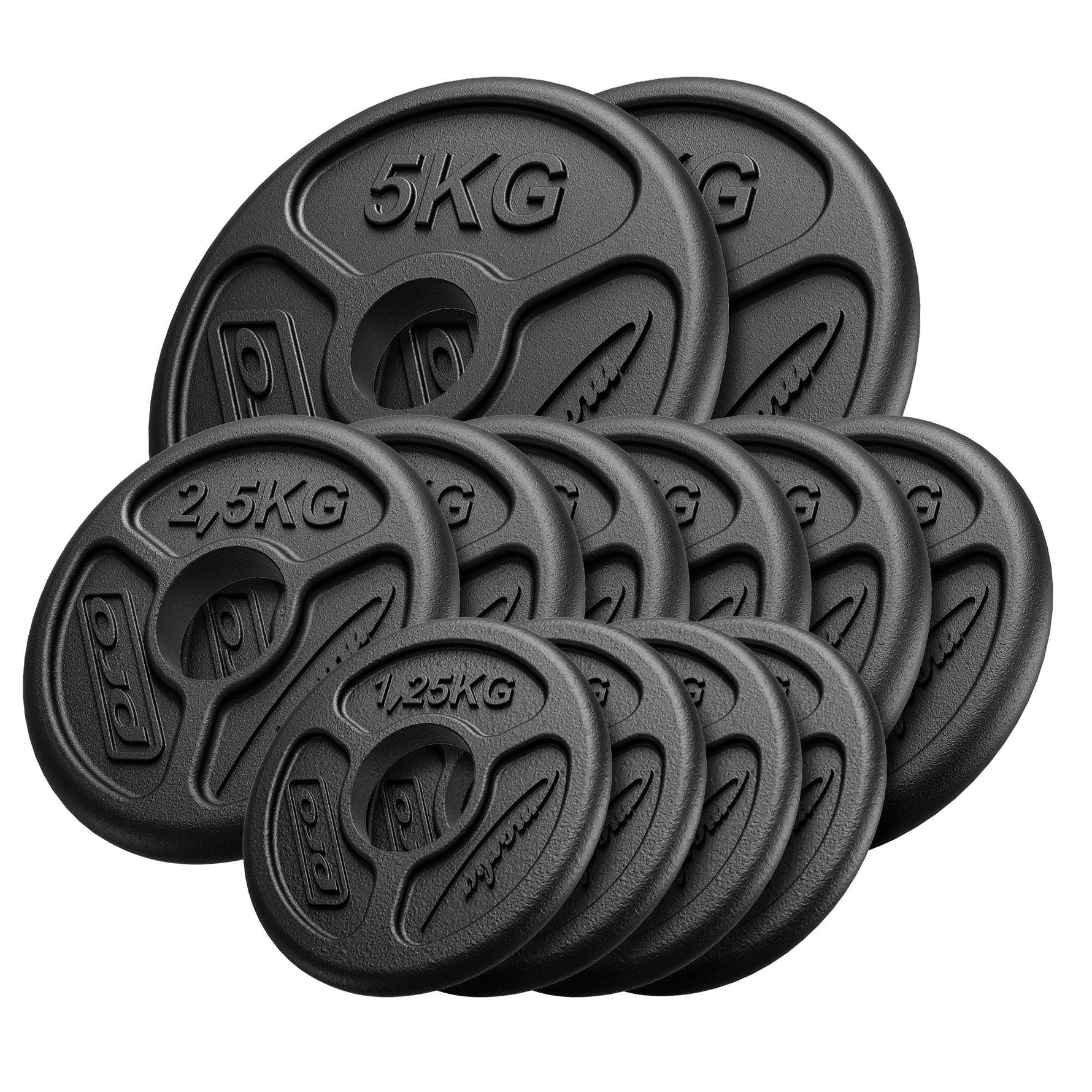 Olimpiskie svaru diski no čuguna 30 kg / 2 x 5 kg + 6 x 2,5 kg + 4 x 1,25 kg - Marbo Sport