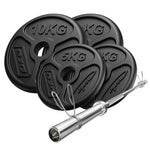 Komplekts 45 kg | Olimpiskais stienis 180 cm + svaru diski 2x10 kg, 2x5 kg - Marbo Sport