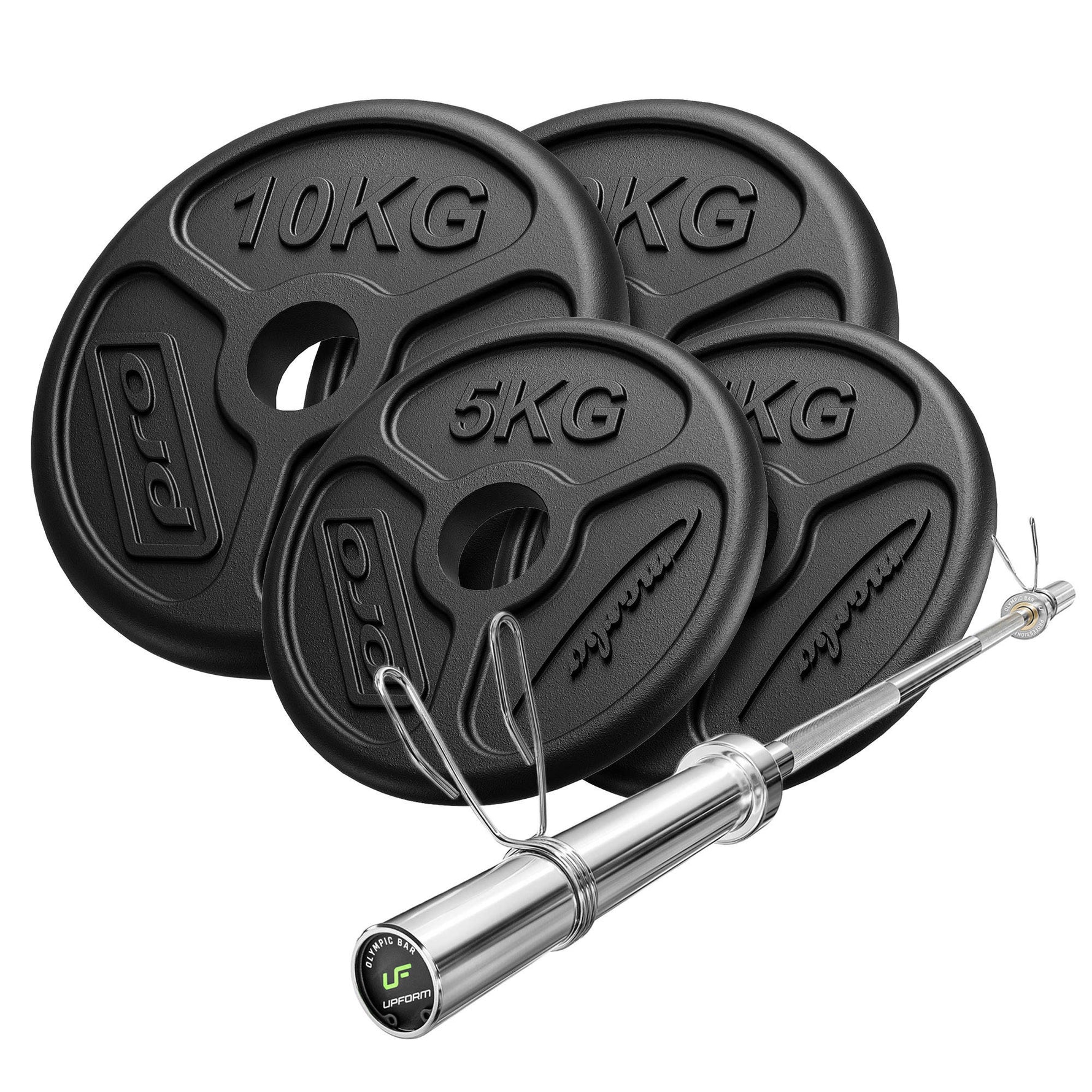 Komplekts 45 kg | Olimpiskais stienis 180 cm + svaru diski 2x10 kg, 2x5 kg - Marbo Sport