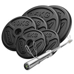 Komplekts 75 kg | Olimpiskais stienis 180 cm + svaru diski 2x15 kg, 2x10 kg, 2x5 kg - Marbo Sport
