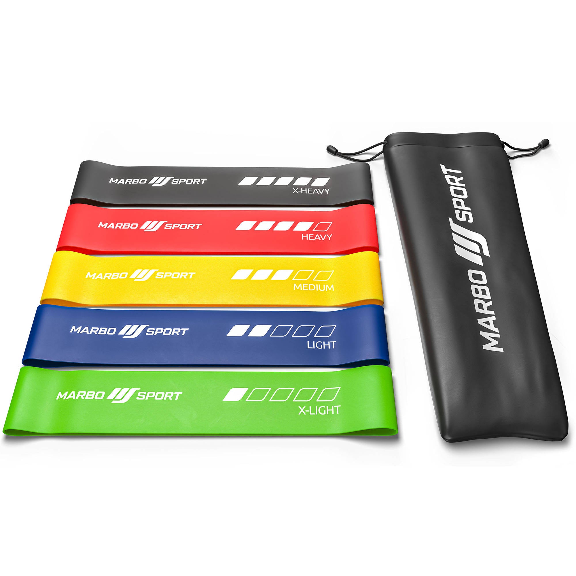 5 pretestības lentu komplekts 600 x 50 mm - daudzkrāsains - Marbo Sport