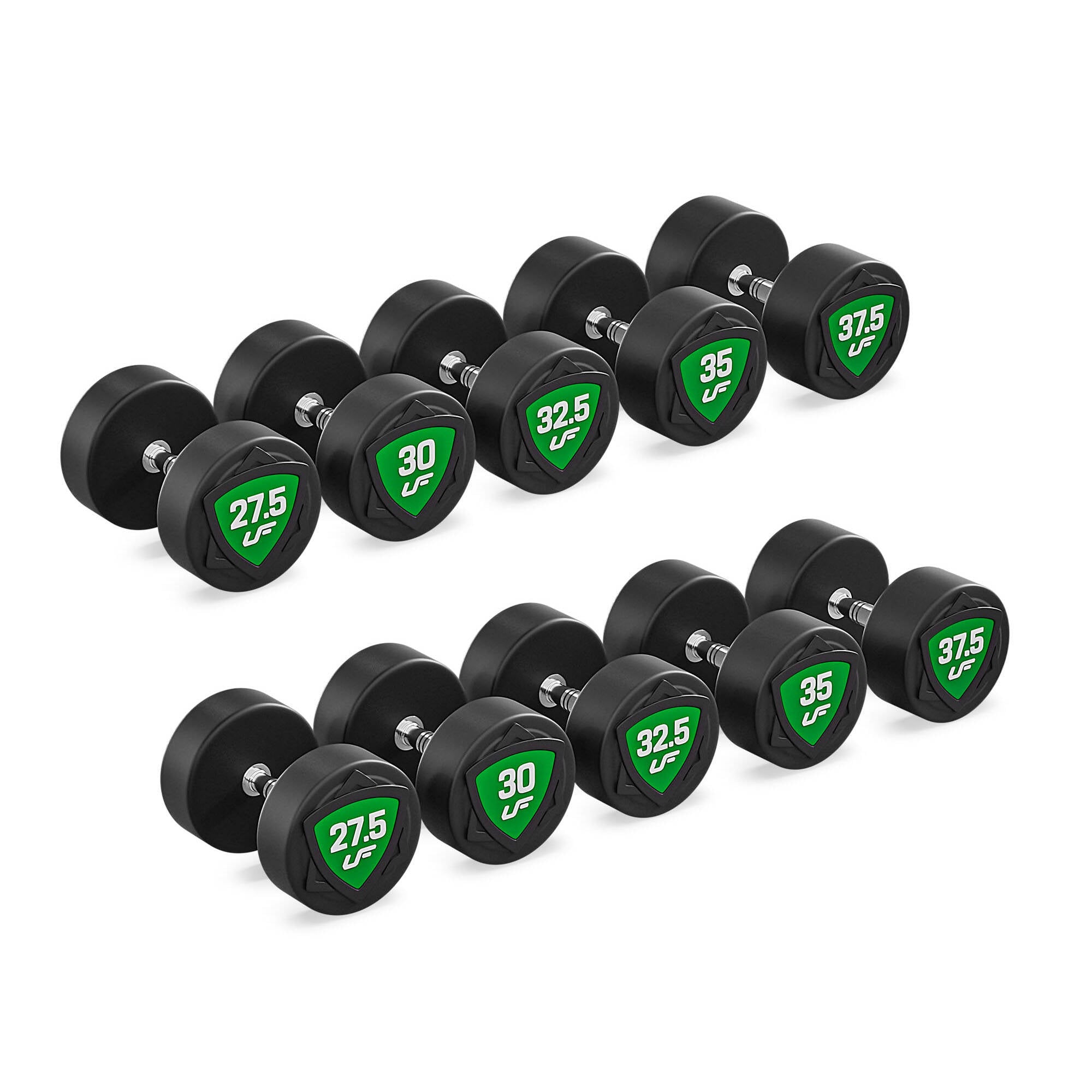 Komplekts Poliuretāna hanteles komplekts 27,5-37,5kg (svara solis 2,5kg) 325kg – UpForm