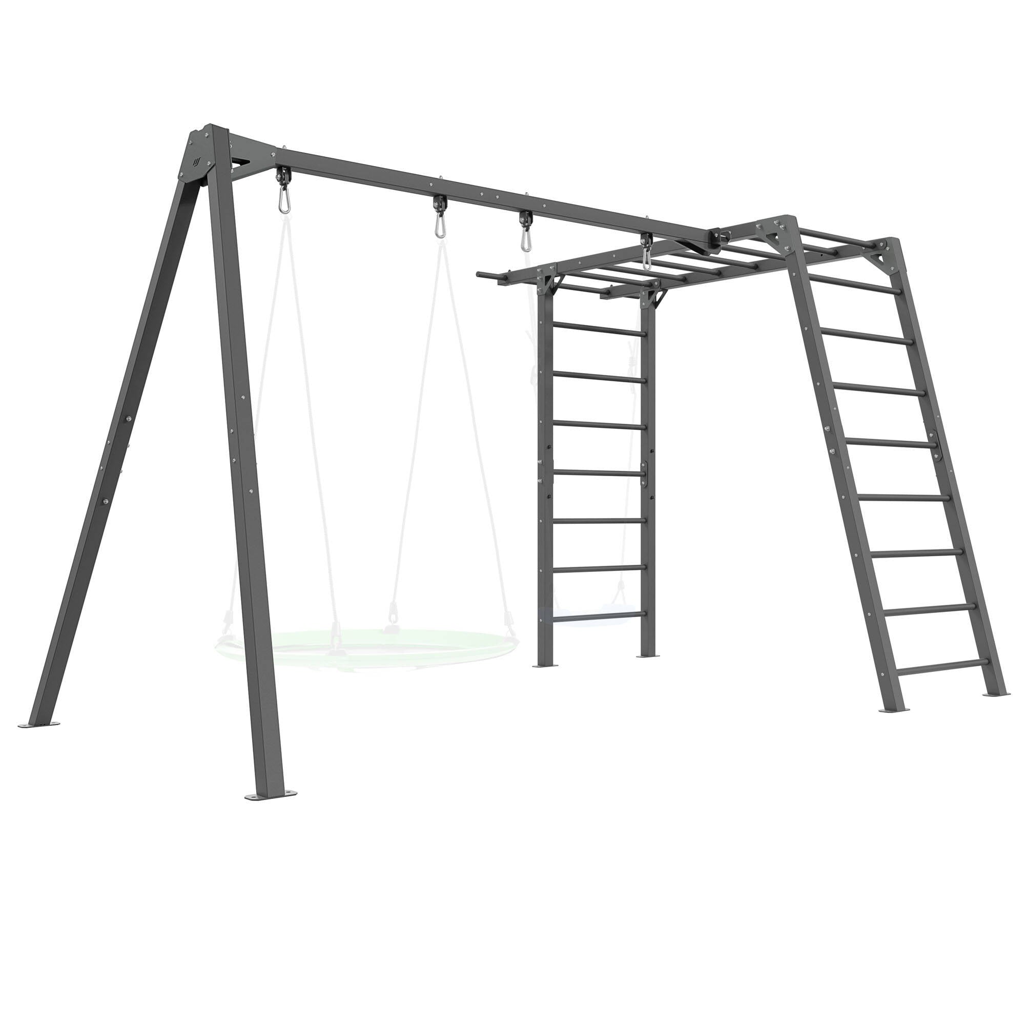 PREMIUM kāpnes - MO-016 + PREMIUM 2 stāvu šūpošanās statīvs kāpnēm - MO-018 - Marbo Sport.