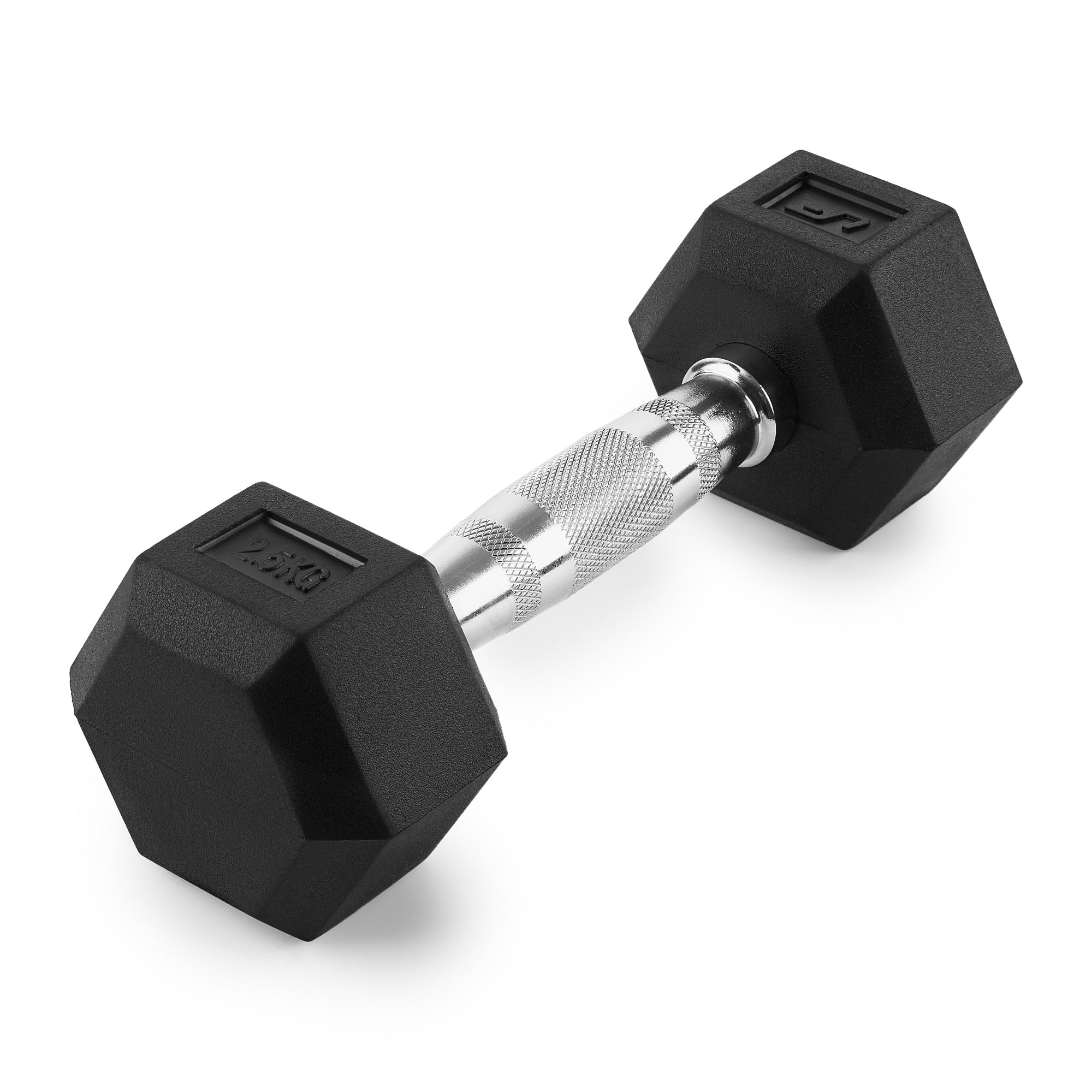 Gumijas pārklājuma HEX čuguna hantele 2,5 kg - UpForm