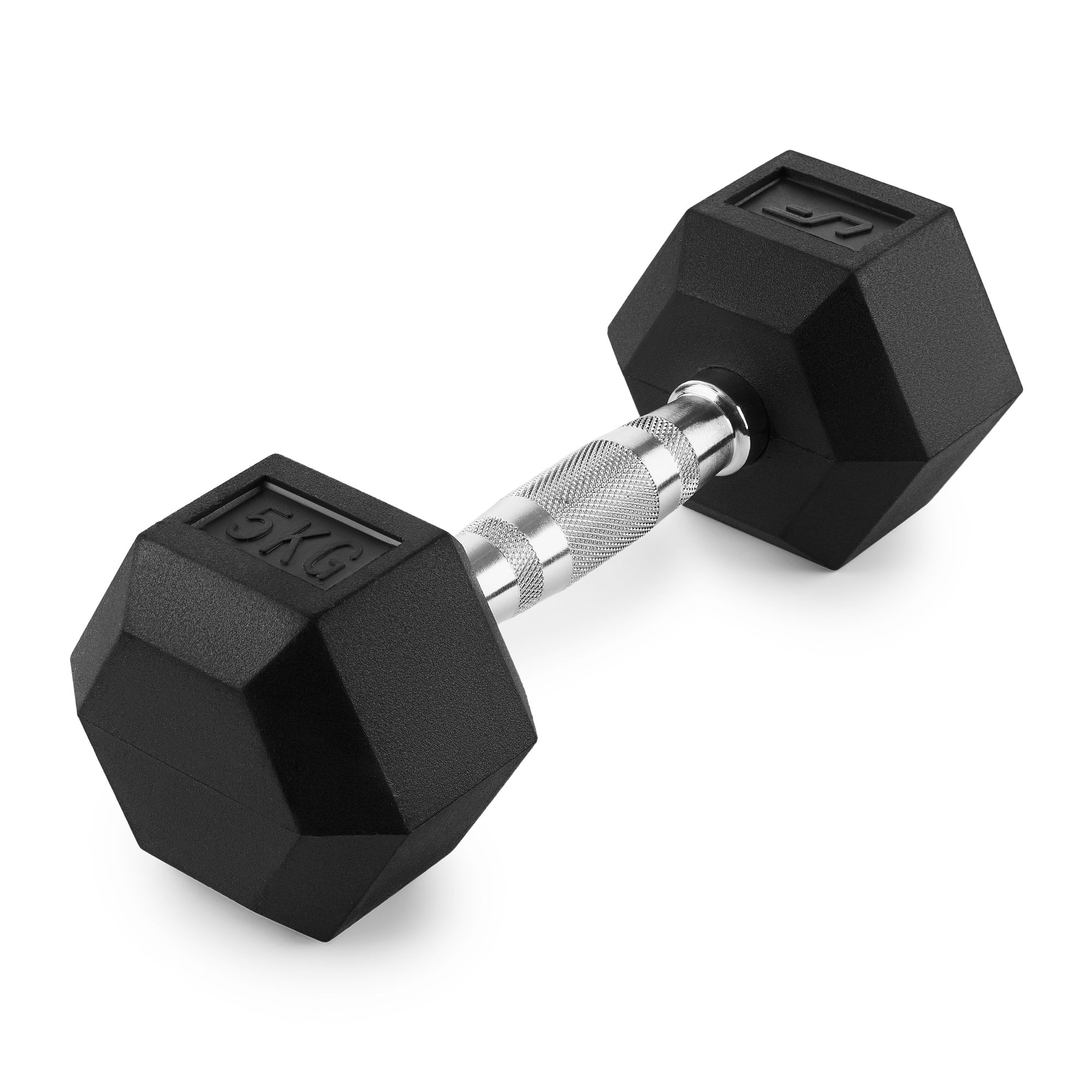 Gumijas pārklājuma HEX čuguna hantele 5 kg - UpForm