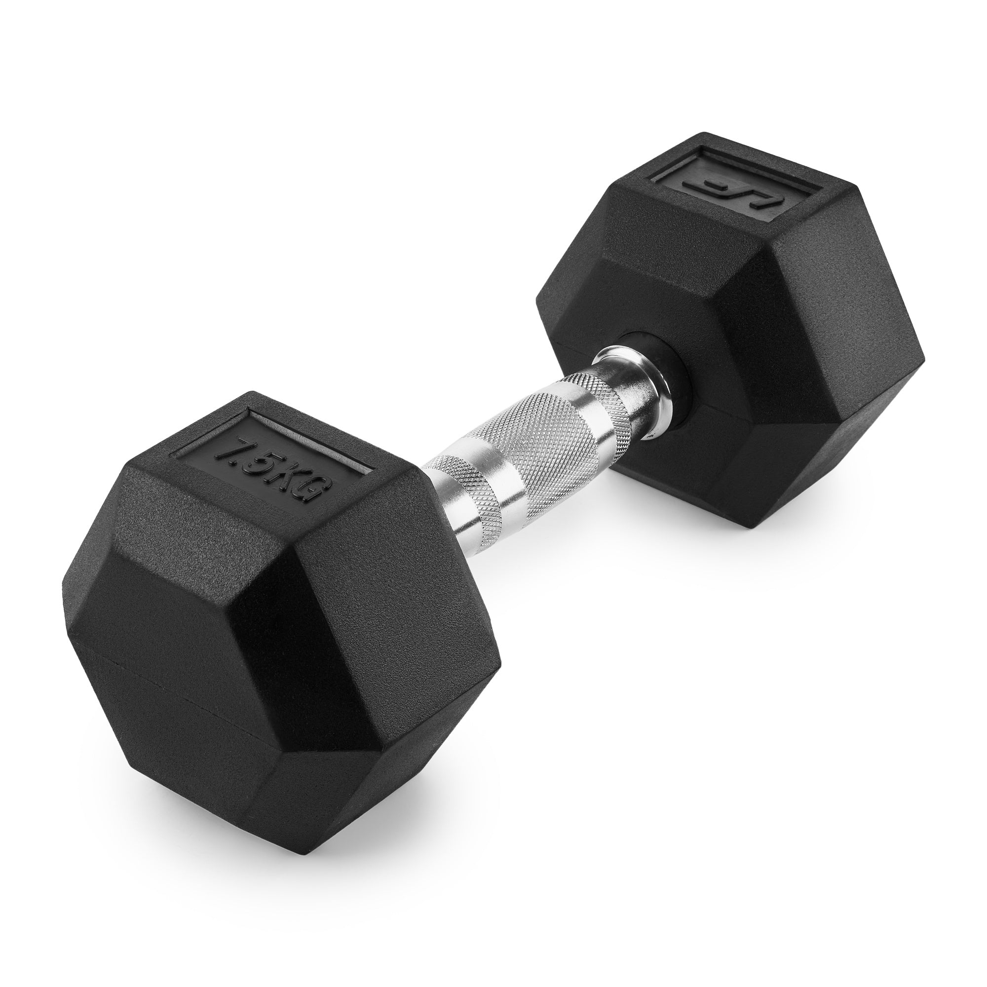 Gumijas pārklājuma HEX čuguna hantele 7,5 kg - UpForm