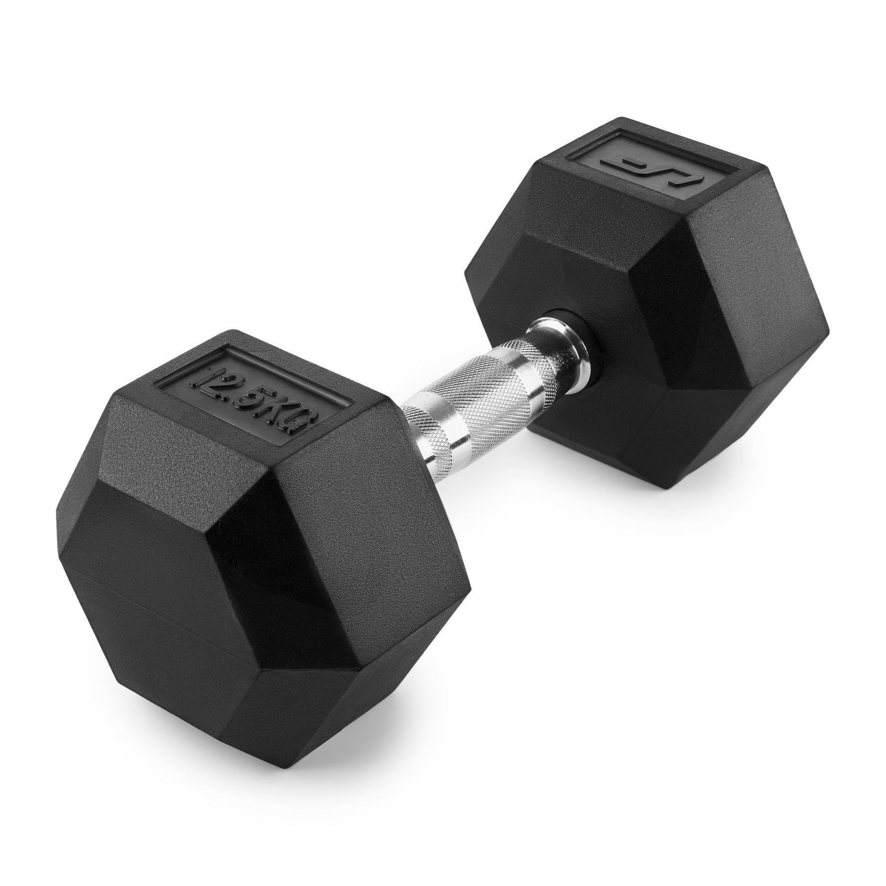 Gumijas pārklājuma HEX čuguna hantele 12,5 kg - UpForm