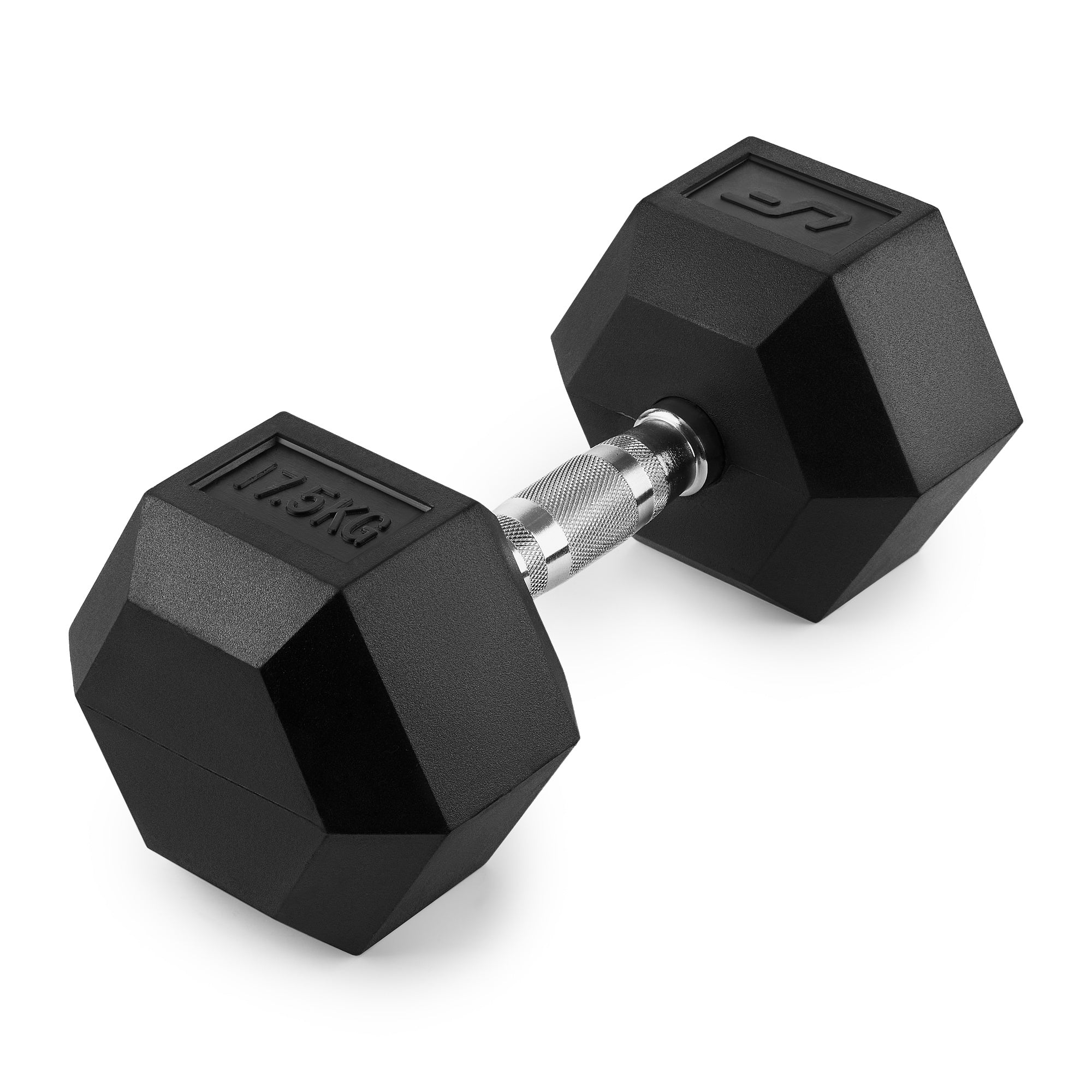 Gumijas pārklājuma HEX čuguna hantele 17,5 kg - UpForm
