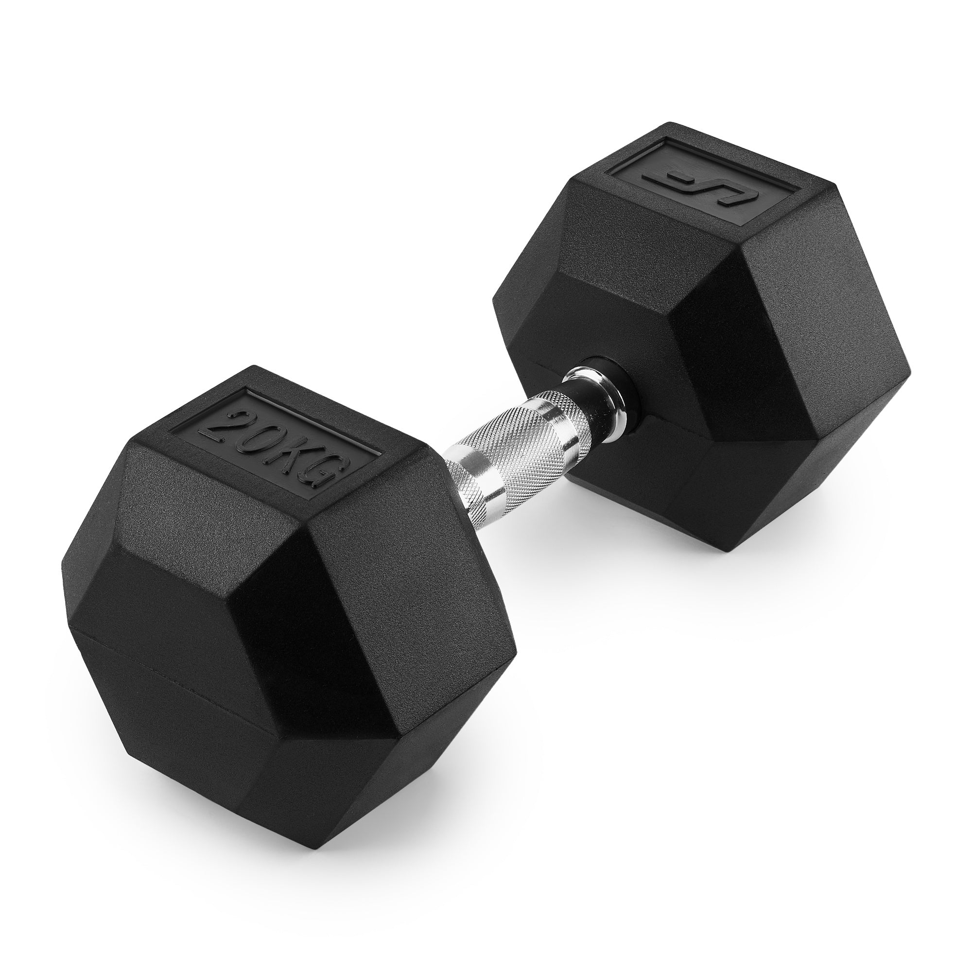 Gumijas pārklājuma HEX čuguna hantele 20 kg - UpForm