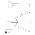 Atspiešanās stacija (dip) UpForm UFT-A035 2.0, 60 × 60, stiprināšanai pie rāmja