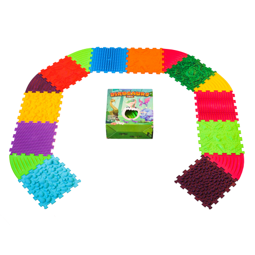 Masāžas paklājiņš Ortek Dinosaurs Puzzle 10 elementi + 6 trijstūri
