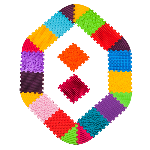 Masāžas paklājiņš Ortek Puzzle 14 elementi + 8 trīsstūri