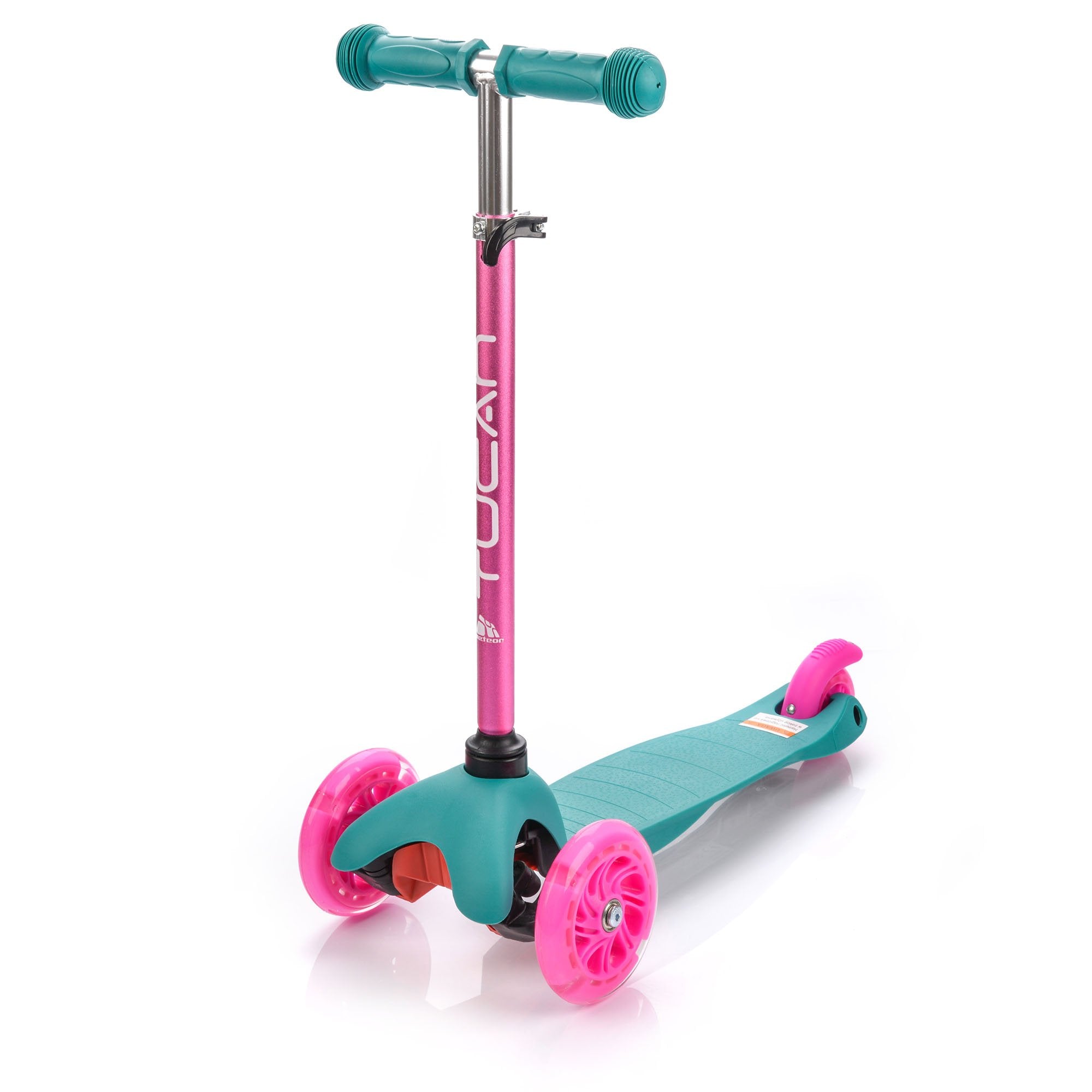 Skrejritenis ar riteņiem Led Meteor turquoise – pink 22557