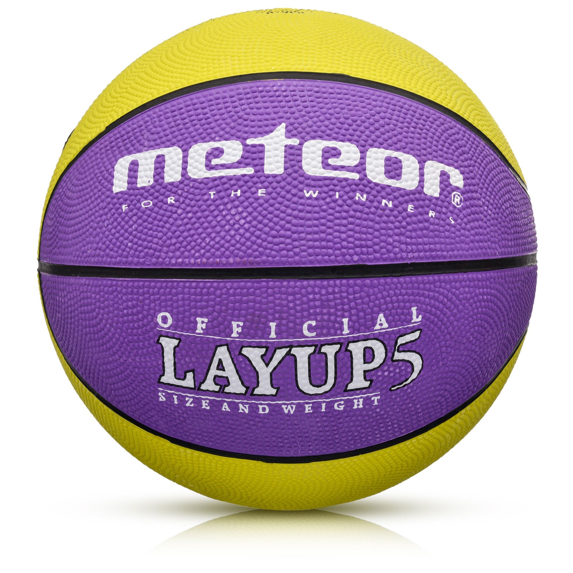 Basketbola bumba Meteor Layup 5  yellow / purple