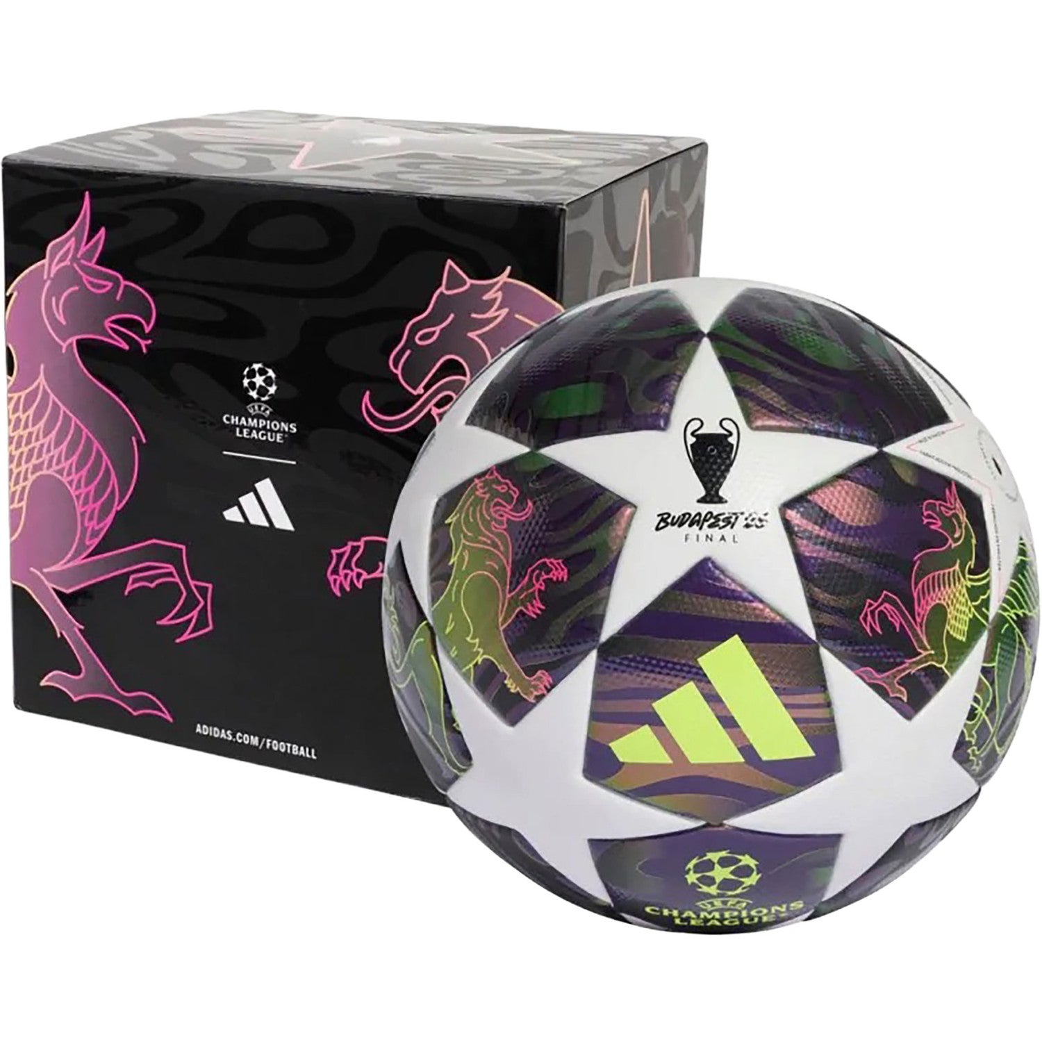 Futbola bumba adidas Čempionu līgas Budapeštas dāvanu kaste - 5. izmērs