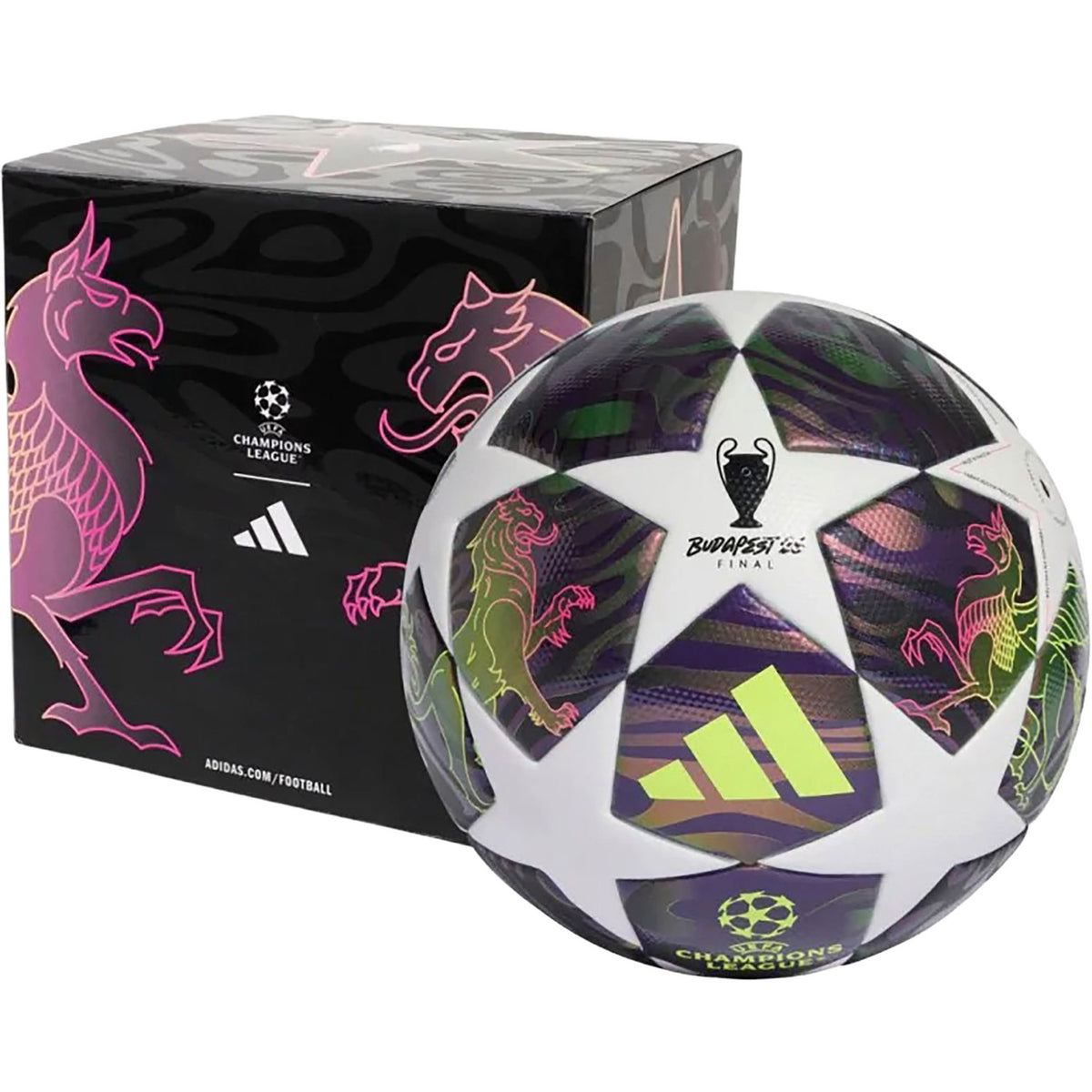 Futbola bumba adidas Čempionu līgas Budapeštas dāvanu kaste - 5. izmērs